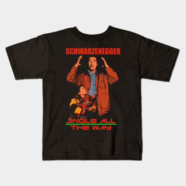 Jingle All The Way - Scwarzenegger Kids T-Shirt by WithinSanityClothing